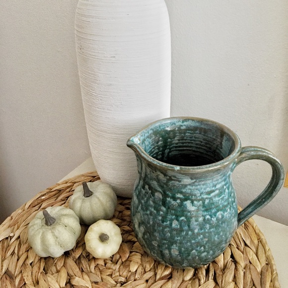 Handmade Ceramic Teal Pitcher - Picture 1 of 1